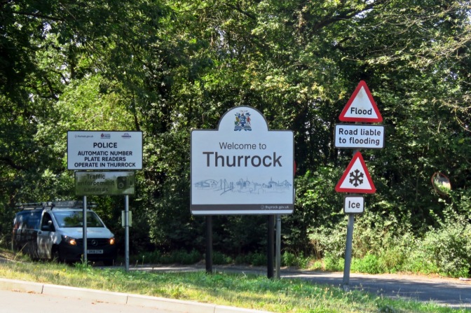Thurrock county sign